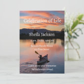 Memorial Photo Canoe Canoeing Paddling Lake Sunset Kaart (Staand voorkant)