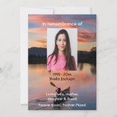 Memorial Photo Canoe Canoeing Paddling Lake Sunset Kaart (Achterkant)