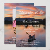 Memorial Photo Canoe Canoeing Paddling Lake Sunset Kaart (Voorkant / Achterkant)