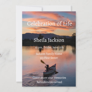 Memorial Photo Canoe Canoeing Paddling Lake Sunset Kaart