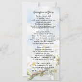 Memorial Photo Card | Springtime in Glory Poem (Achterkant)