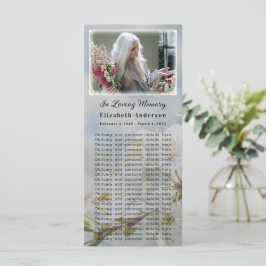Memorial Photo Card | Springtime in Glory Poem (Staand voorkant)
