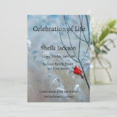 Memorial Photo Cardinale Red Bird Trees Kaart (Staand voorkant)