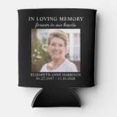 Memorial Photo Celebration of Life Black Blikjeskoeler (Voorkant)