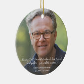 Memorial Photo Celebration of Life Custom Text Keramisch Ornament (Rechts)