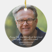 Memorial Photo Celebration of Life Custom Text Keramisch Ornament (Achterkant)