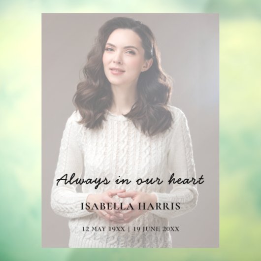 Memorial Photo Celebration of Life Design Raamsticker (Vel 3)