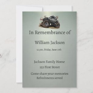 Memorial Photo Celebration of Life Invite Truck Kaart