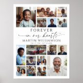 Memorial Photo Collage Forever In Our Hearts Poster (Voorkant)
