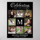 Memorial Photo Collage Funeral Celebration of Life Poster (Voorkant)
