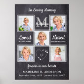 Memorial Photo Collage in Loving Memory Funeral Poster (Voorkant)