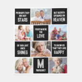 Memorial Photo Collage Quote Fleece Deken (Voorkant)