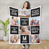 Memorial Photo Collage Quote Fleece Deken