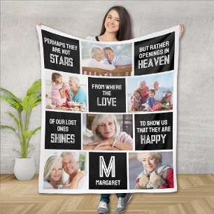 Memorial Photo Collage Quote Fleece Deken