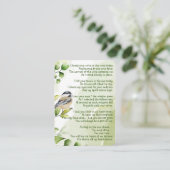 Memorial Photo Custom Chickadee Bird Natuur Visitekaartje (Staand voorkant)