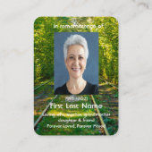 Memorial Photo Custom Train Tram Forest Tracks Visitekaartje (Achterkant)