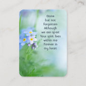 Memorial Photo Custom Vergeet me niet Garden Flowe Visitekaartje (Voorkant)