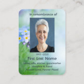 Memorial Photo Custom Vergeet me niet Garden Flowe Visitekaartje (Achterkant)