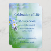 Memorial Photo Custom Vergeet-me-not Flowers Kaart (Voorkant / Achterkant)