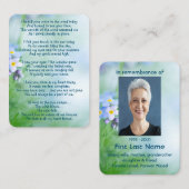 Memorial Photo Custom Vergeet-me-not Flowers Visitekaartje (Voorkant / Achterkant)
