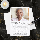 Memorial Photo Elegant Script Bedankkaart
