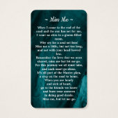 Memorial Photo Emerald Green Funeral Prayer Kaart (Achterkant)