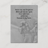 Memorial Photo Fire Fighter Rescue Visitekaartje (Voorkant)