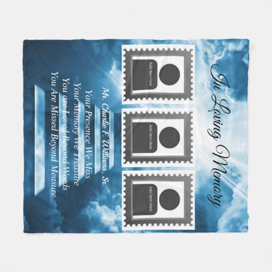 Memorial Photo Fleece Blanket (Voorkant (Horizontaal))