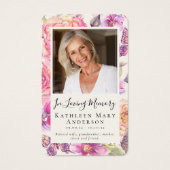 Memorial Photo Floral Funeral Prayer Kaart (Voorkant)