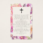 Memorial Photo Floral Funeral Prayer Kaart (Achterkant)