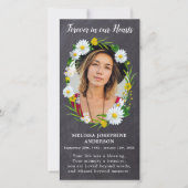 Memorial Photo Floral Funeral Prayer Kaart Bladwij (Voorkant)