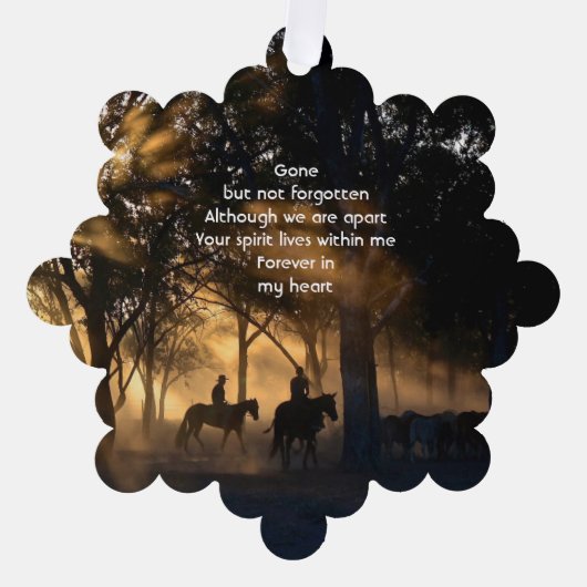 Memorial Photo Forest Trail Walk Paarden Ornament Kaart (Voorkant)