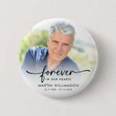 Memorial Photo Forever In Our Hearts Keepsake Ronde Button 5,7 Cm (Voorkant)