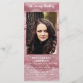 Memorial Photo Funeral Prayer Kaart Roos Kwartz (Voorkant)