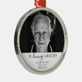 Memorial Photo Gift Kerstmis, in liefdevol geheuge Metalen Ornament (Rechts)