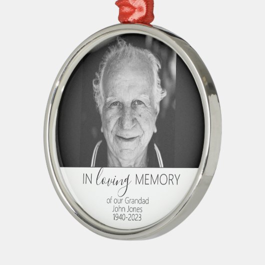 Memorial Photo Gift Kerstmis, in liefdevol geheuge Metalen Ornament (Links)