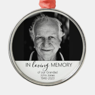 Memorial Photo Gift Kerstmis, in liefdevol geheuge Metalen Ornament