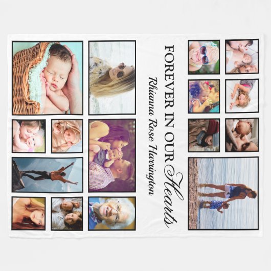 Memorial Photo Gift | Vroeger in ons hart Fleece Deken (Voorkant (Horizontaal))