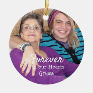 Memorial Photo Gold Snowflakes kerst Keramisch Ornament