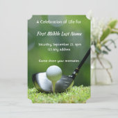 Memorial Photo Golfer Golfbaan Golfen Kaart (Staand voorkant)