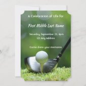 Memorial Photo Golfer Golfbaan Golfen Kaart (Voorkant)