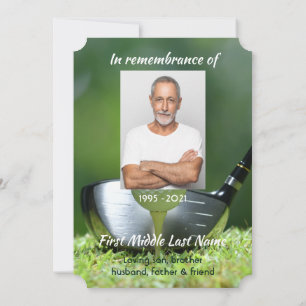 Memorial Photo Golfer Golfbaan Golfen Kaart