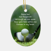 Memorial Photo Golfer Golfbaan Golfen Keramisch Ornament (Achterkant)