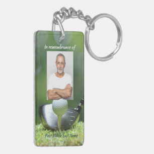 Memorial Photo Golfer Golfbaan Golfen Sleutelhanger