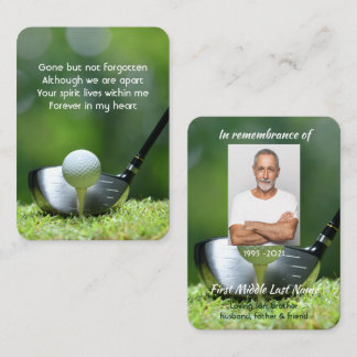 Memorial Photo Golfer Golfbaan Golfen Visitekaartje