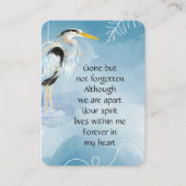 Memorial Photo Great Blue Heron Bird Visitekaartje (Voorkant)