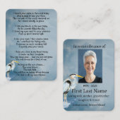 Memorial Photo Great Blue Heron Bird Visitekaartje (Voorkant / Achterkant)