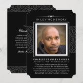 Memorial Photo Hartelijk dank - Elegant Black Kaart (Voorkant / Achterkant)