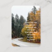 Memorial Photo Herfst Road Autumn Leaves Keepsake Visitekaartje (Voorkant)