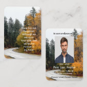 Memorial Photo Herfst Road Autumn Leaves Keepsake Visitekaartje (Voorkant / Achterkant)